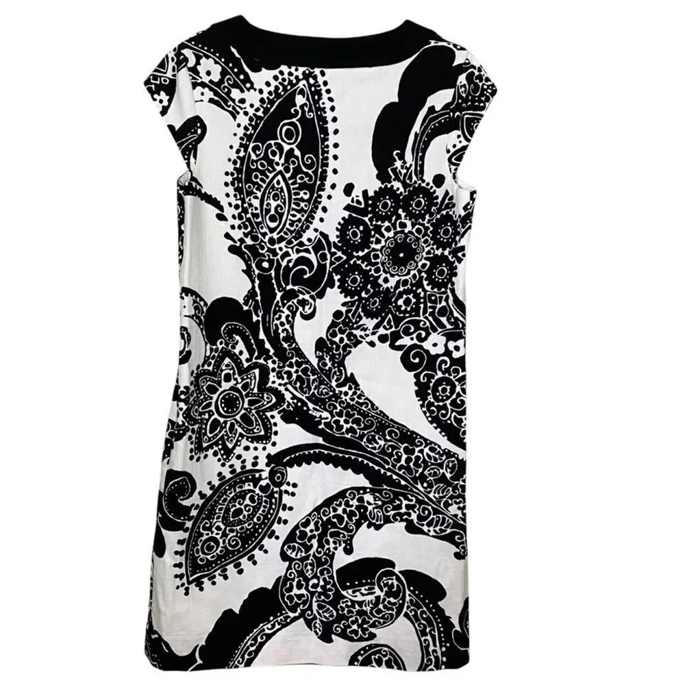 Kate Spade New York Heleen Black Multi Paisley Print Shift Dress Size 6